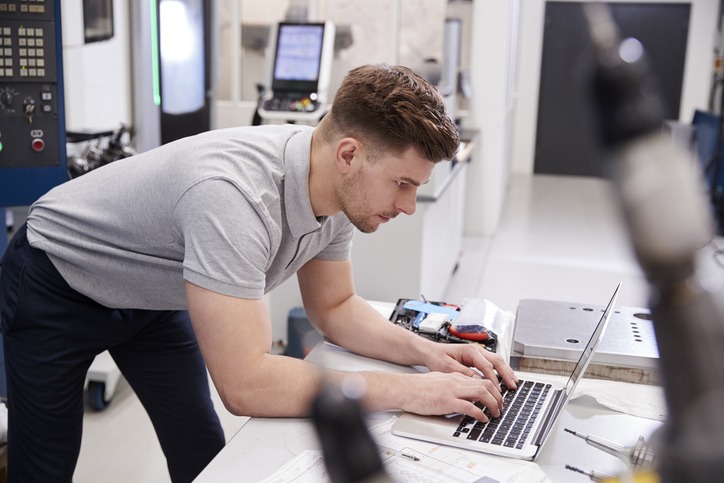 Man doing online software training