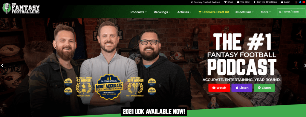 The Fantasy Footballers homepage