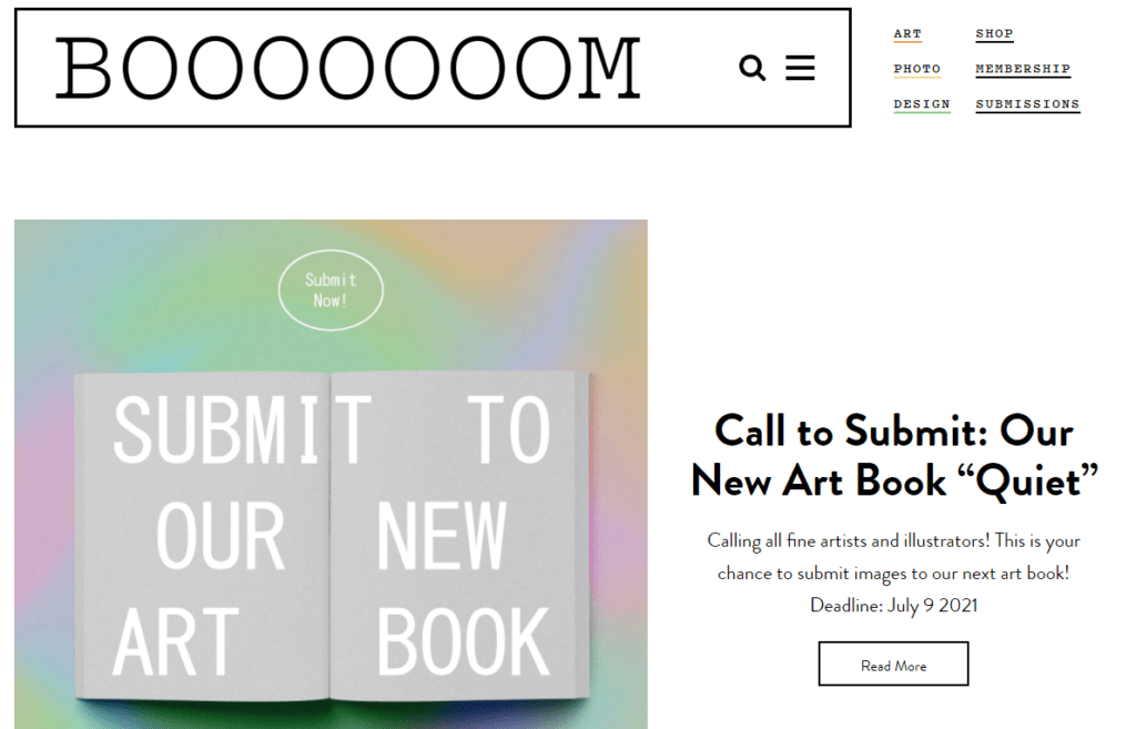 Booooooom homepage