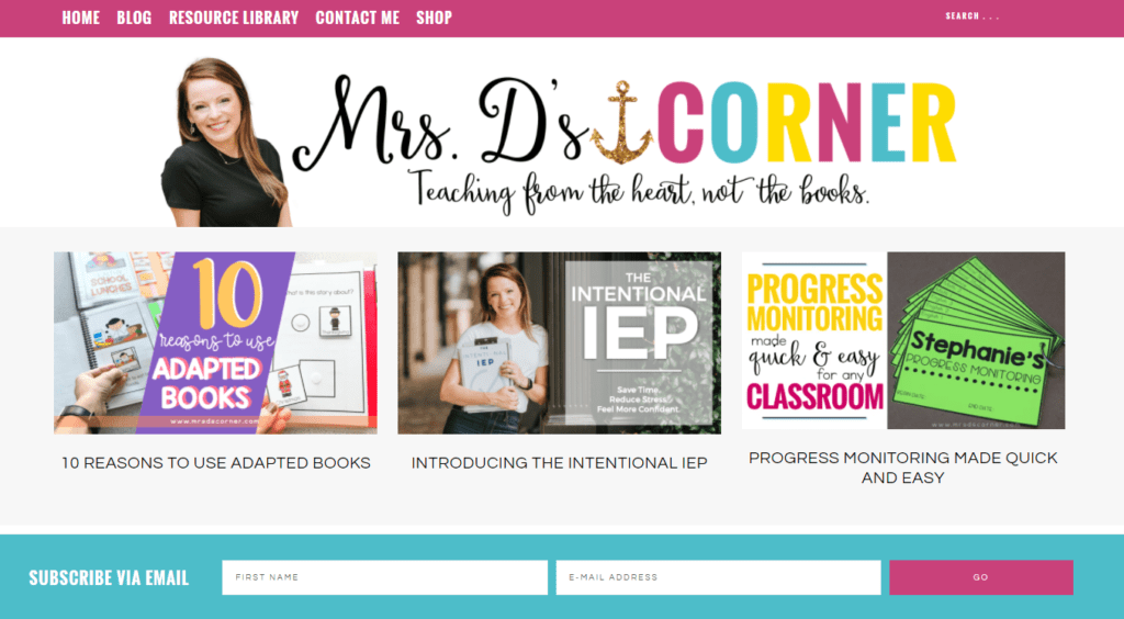 Mrs. D's Corner homepage