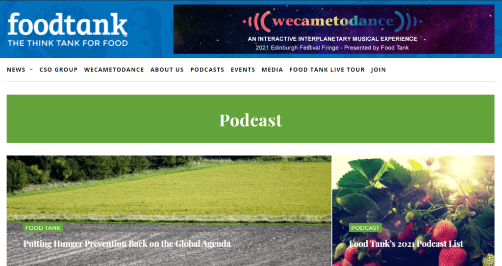 Food Tank homepage