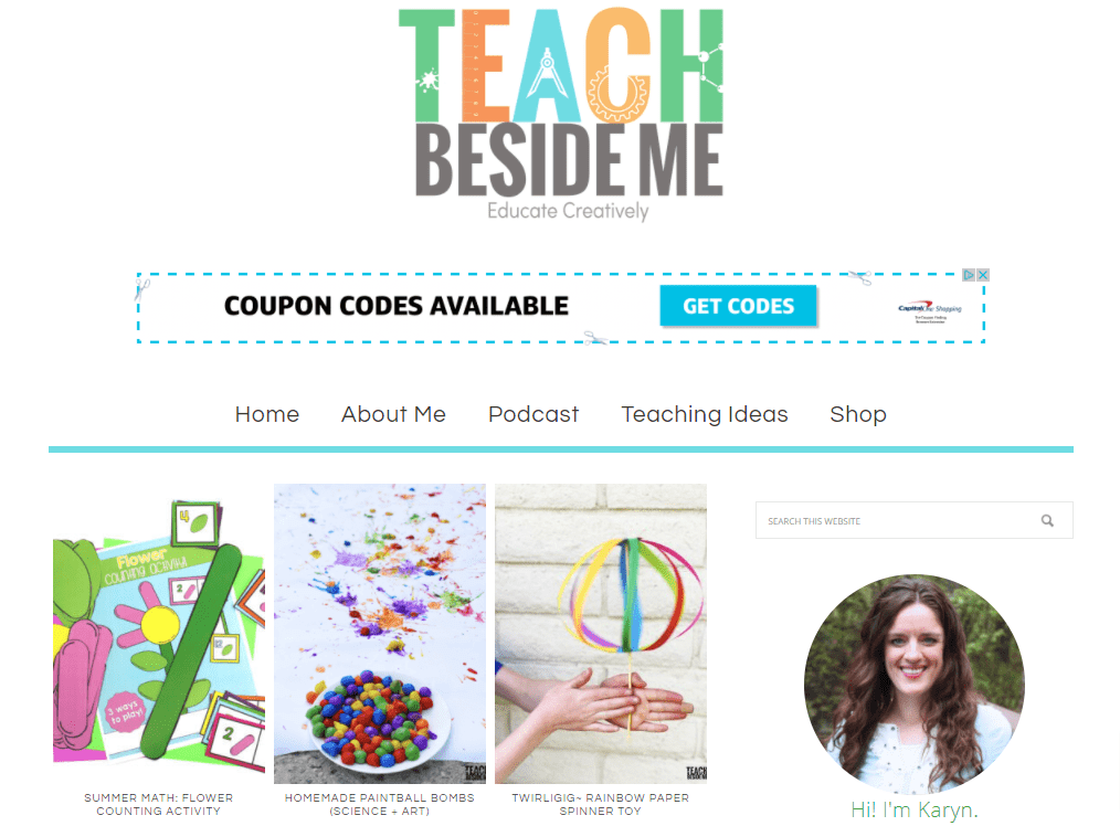 Teach Beside Me homepage