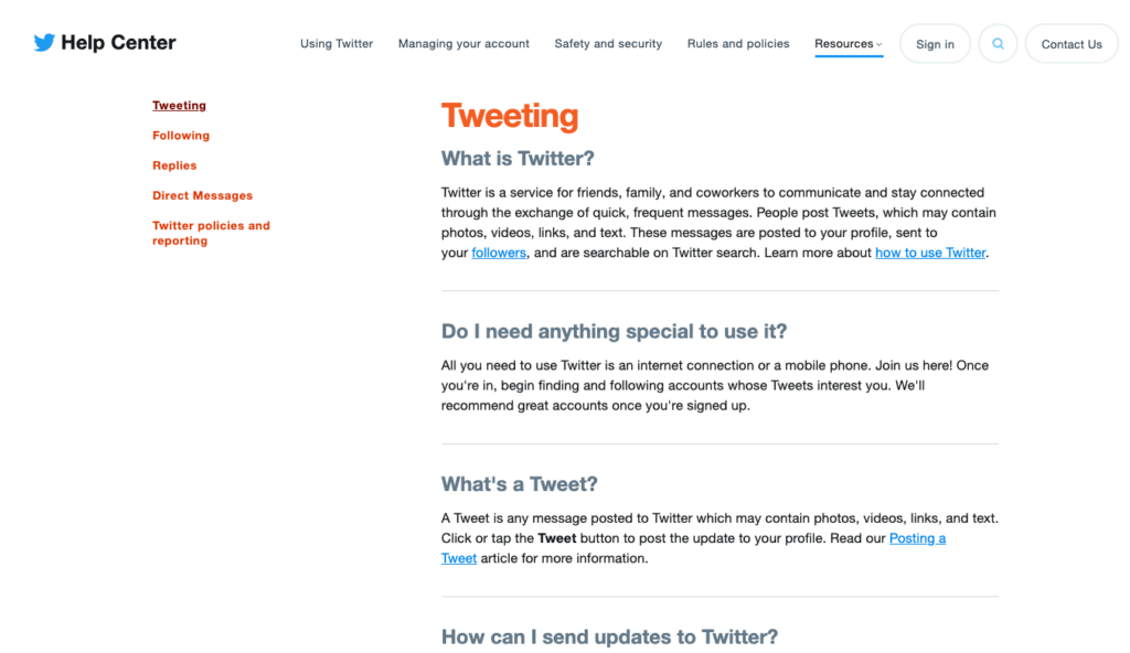 FAQ Section on Twitter