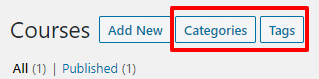 MemberPress Courses Categories and Tags
