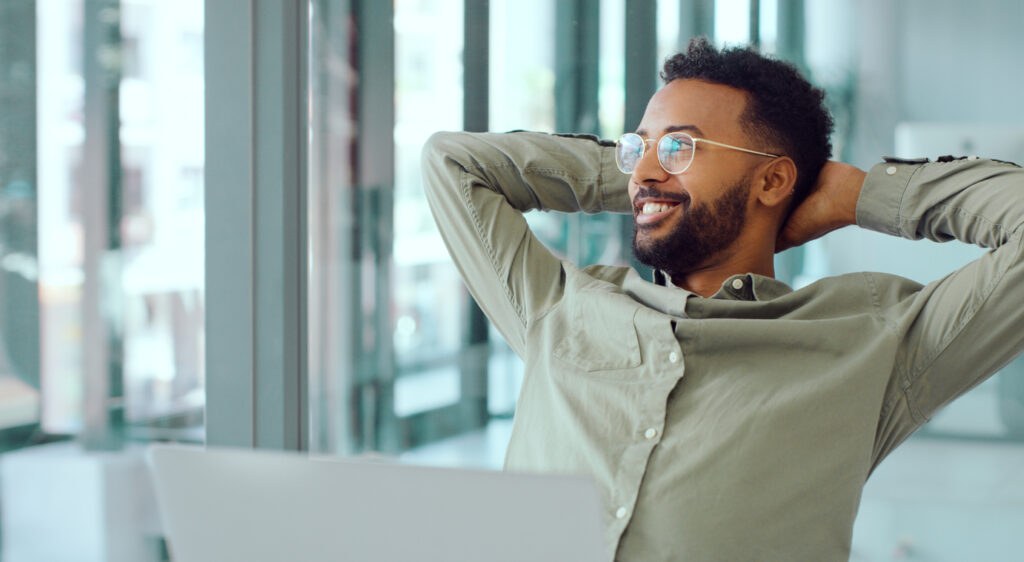 Relaxed businessman at the office