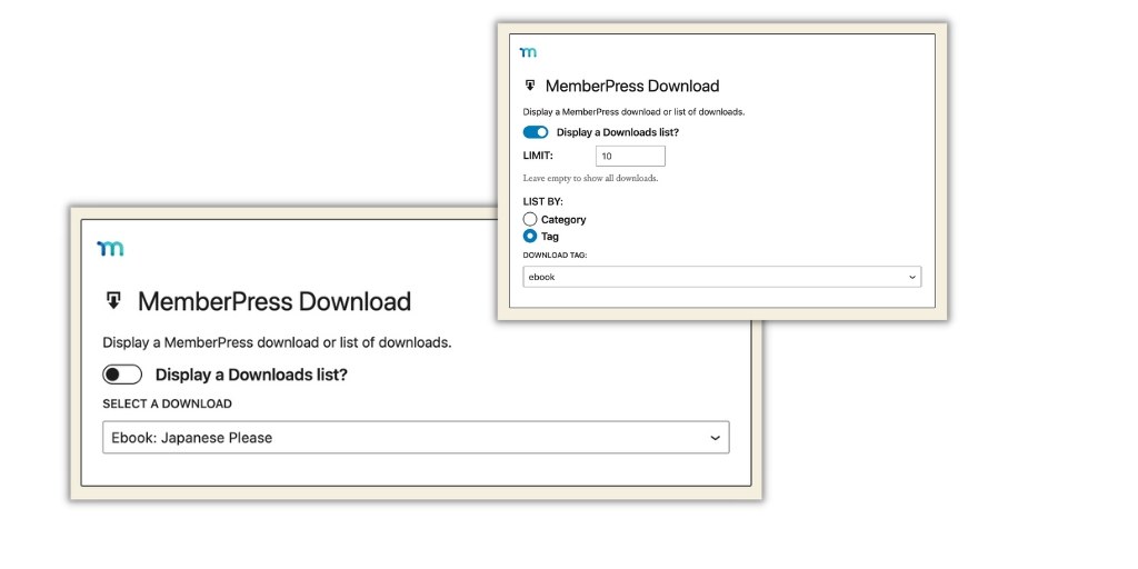 MemberPress Download Block single and multiple