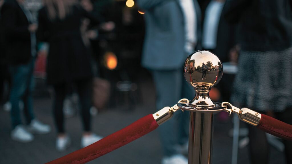 Velvet rope in VIP section