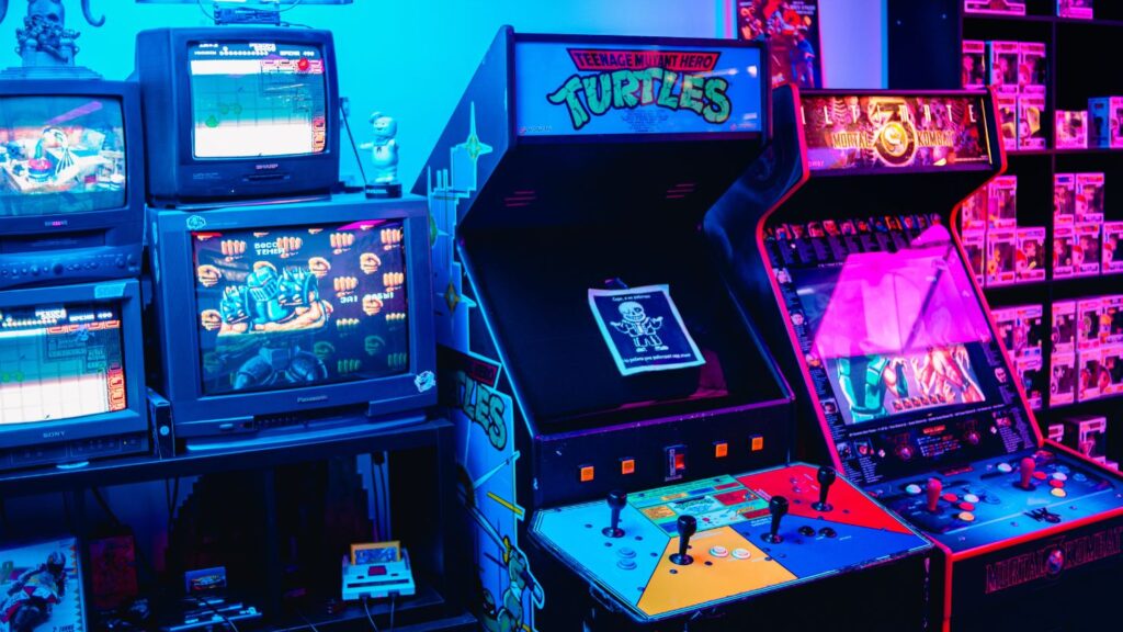 A shot of a gaming arcade