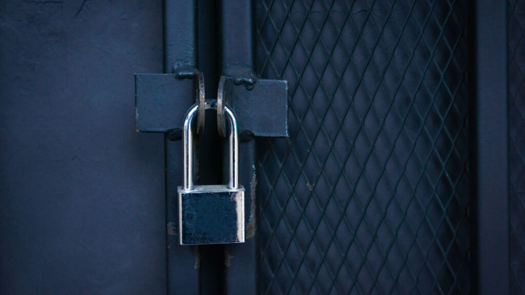 Padlocked gate
