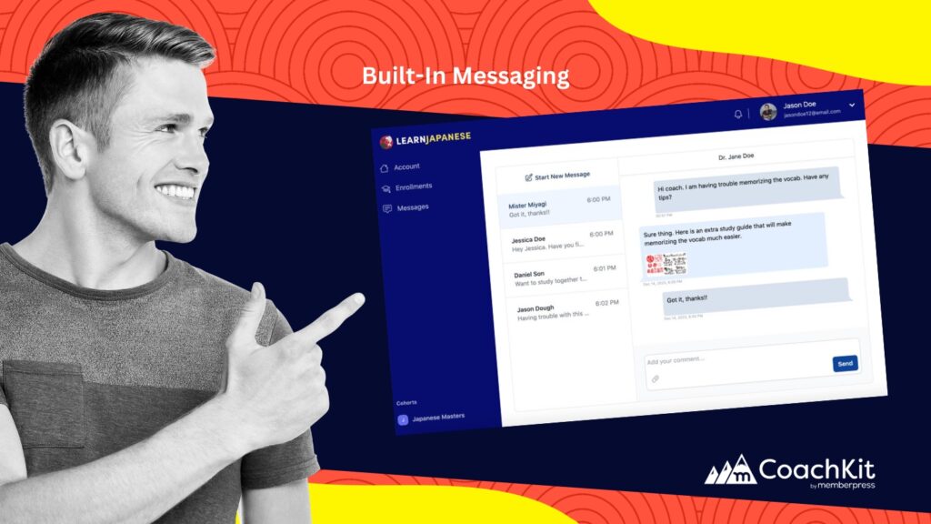 MemberPress CoachKit built-in messaging
