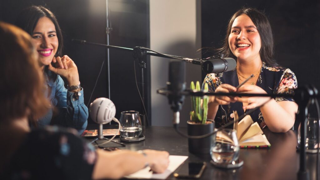 Women Having Conversation Inside the Recording Studio