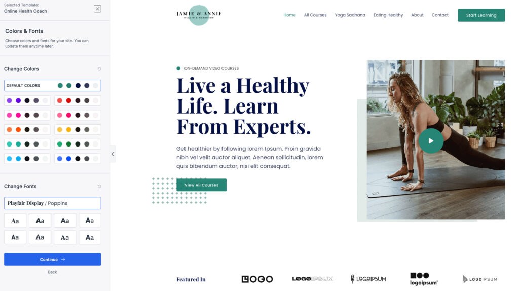 Astra theme customizer