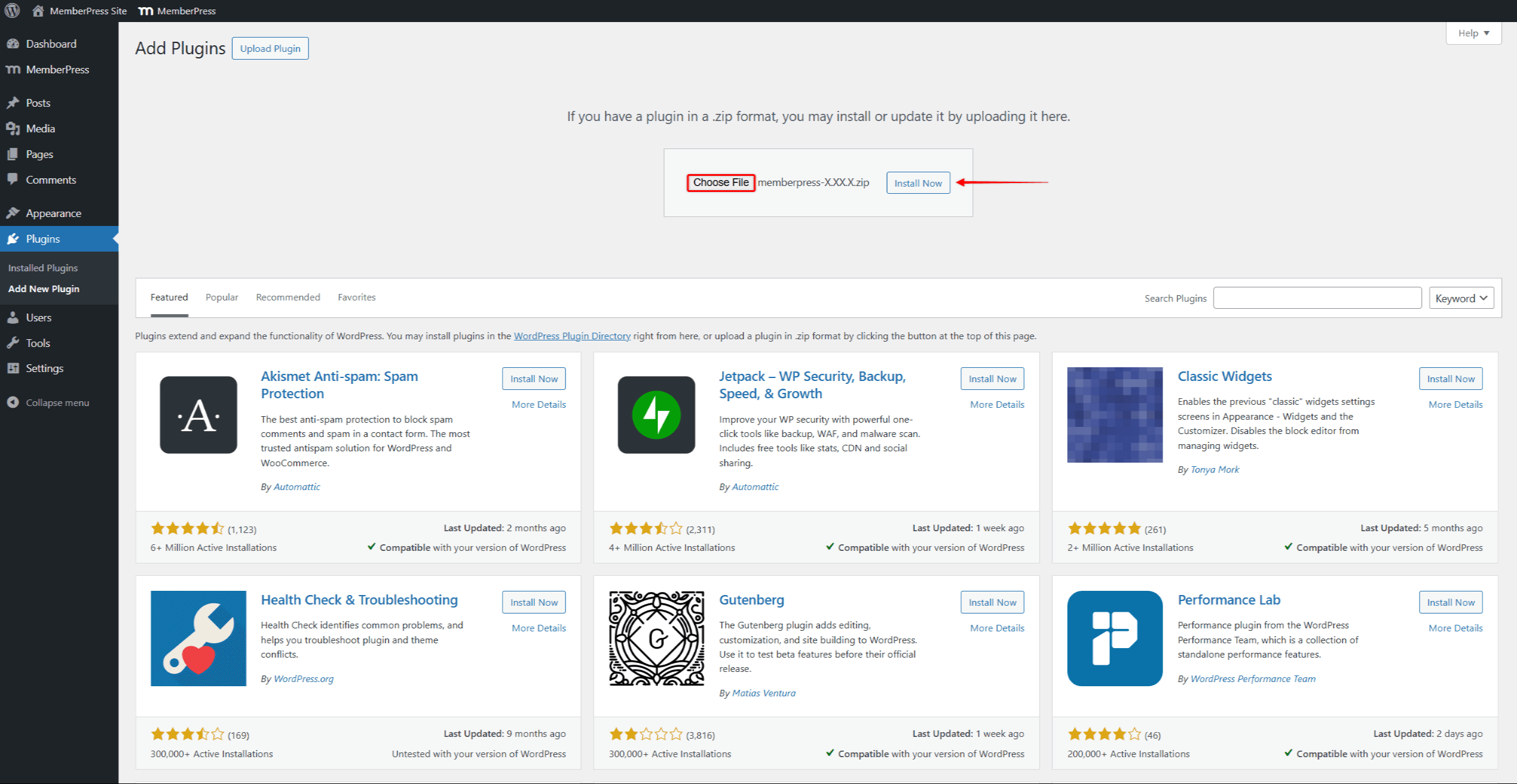 Upload the plugin update
