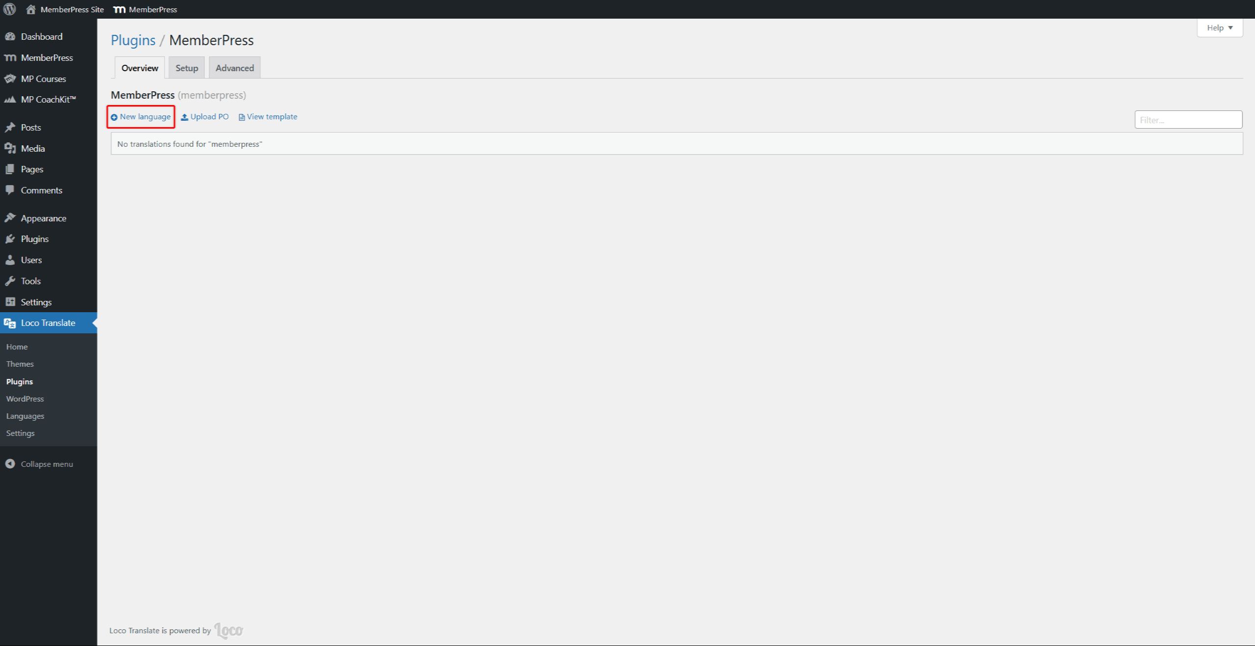 Adding a New Language For MemberPress