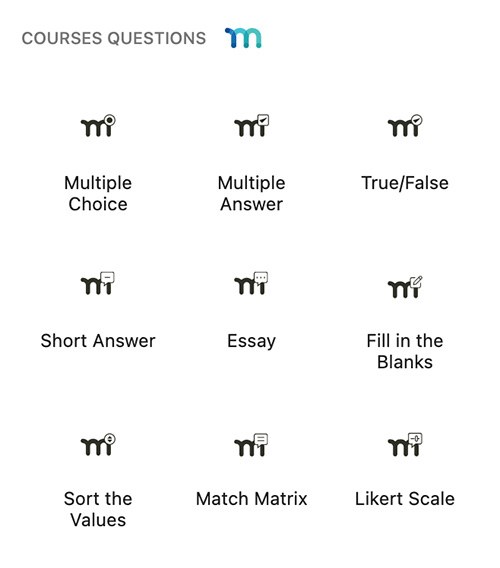 Courses Quiz question blocks