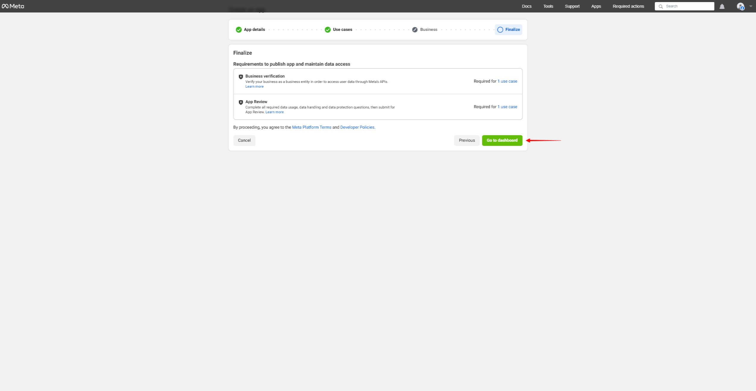 Facebook Finalize App