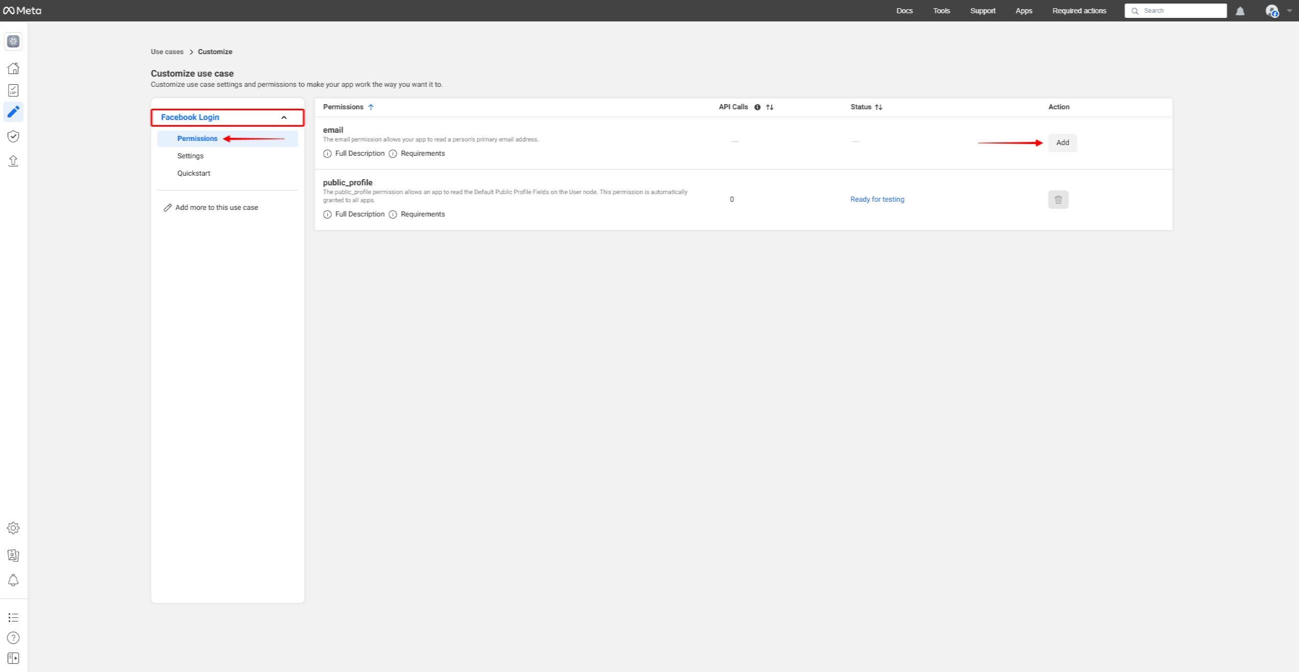 Facebook Login Permissions