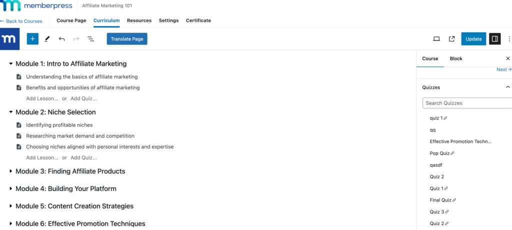 Create Modules with MemberPress Courses when you structure your online content