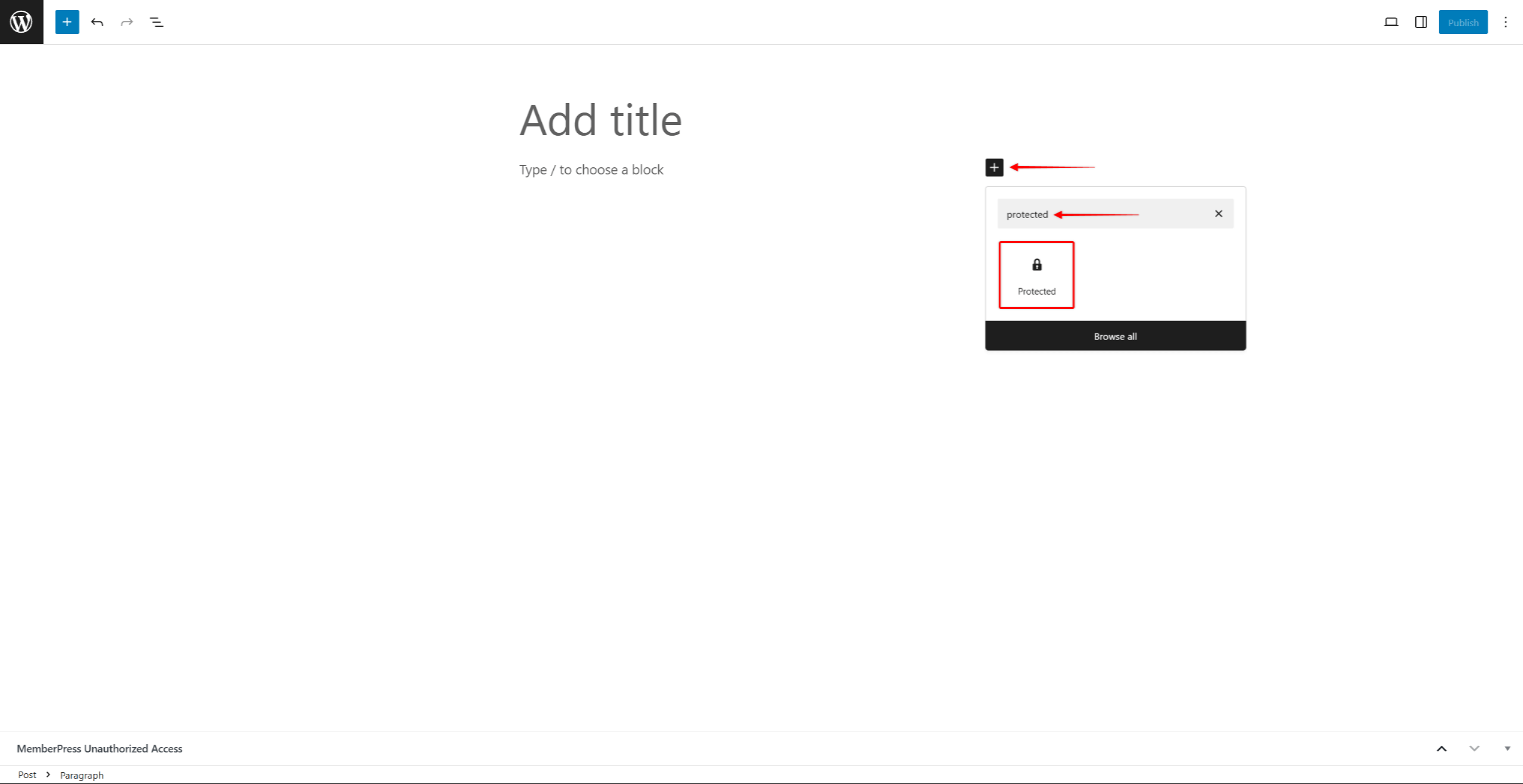 MemberPress Protected Content Block